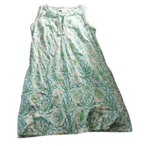 Gretchen Scott Designs Green and Blue Sleeveless Sundress, Seashell/Starfish